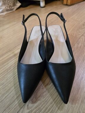 Franco Sarto Black Slingback Kitten Heels Size 9